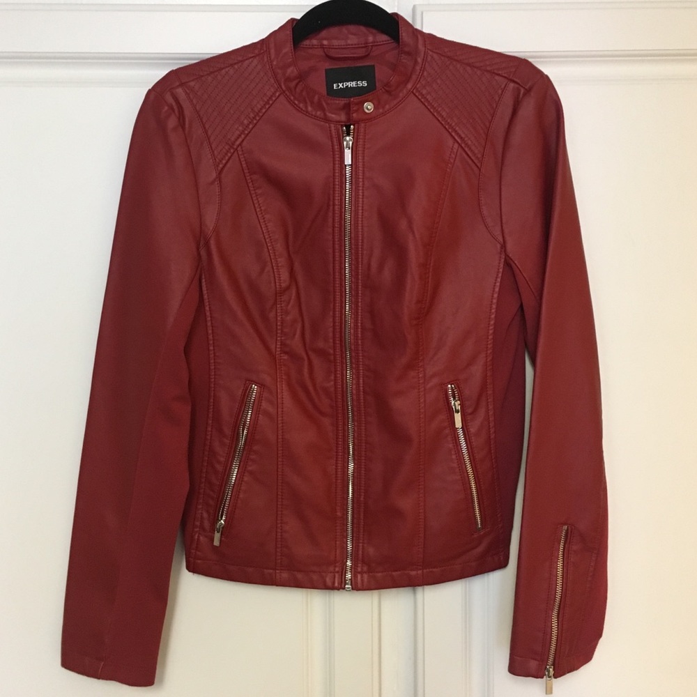Express brick faux leather jacket